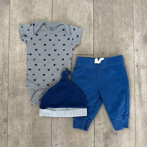 Gerber carters baby boy 0-3 month matching outfit set - Picture 7 of 7